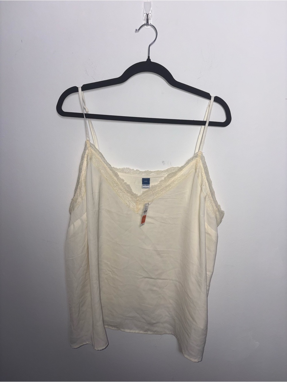 Old Navy Ivory Lace-Trim Satin Camisole Tank Top Size XXL NWT